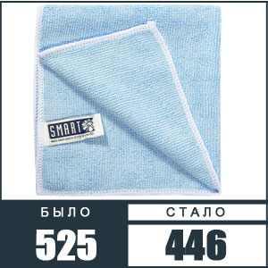 МС: Салфетка эконом 32х31 голубая салфетки SMART (микрофибра) фото в интернет-магазине Смарт.ру